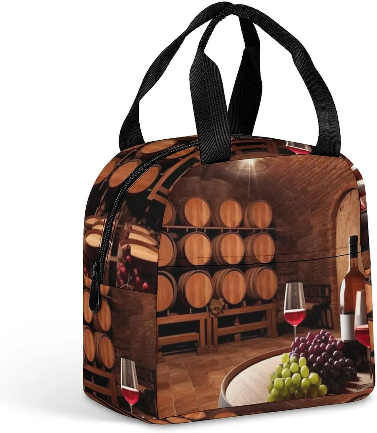 Lunch Bag for Women Men Red Wine Cellar Lunch Box Lunch Tote Bag Small Leakproof Cooler for Work Picnic Travel