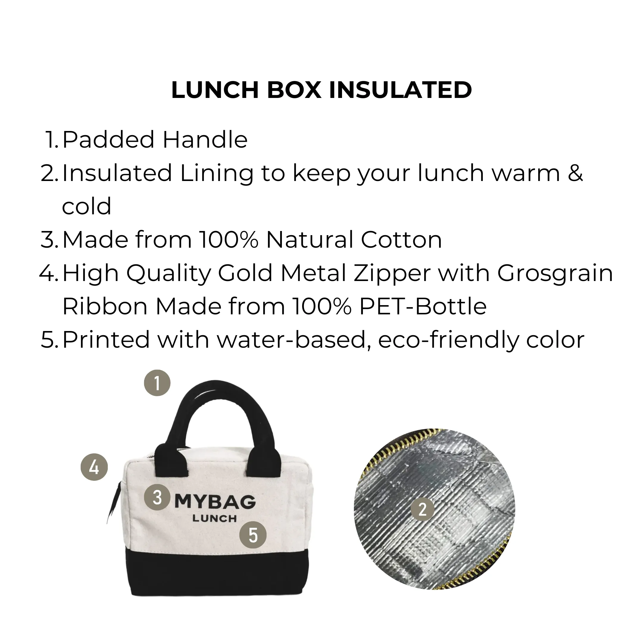 Lunch Bag, Insulated – Cream