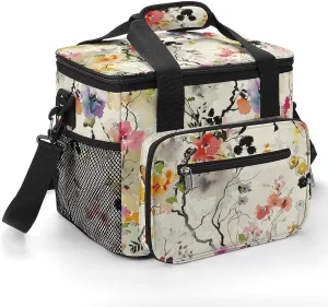 Lunch Bag Insulated Lunch Box for Women Men Cooler Bag Reusable Lunch Bag Intricate Floral Pattern Lunch Tote Bag for Work