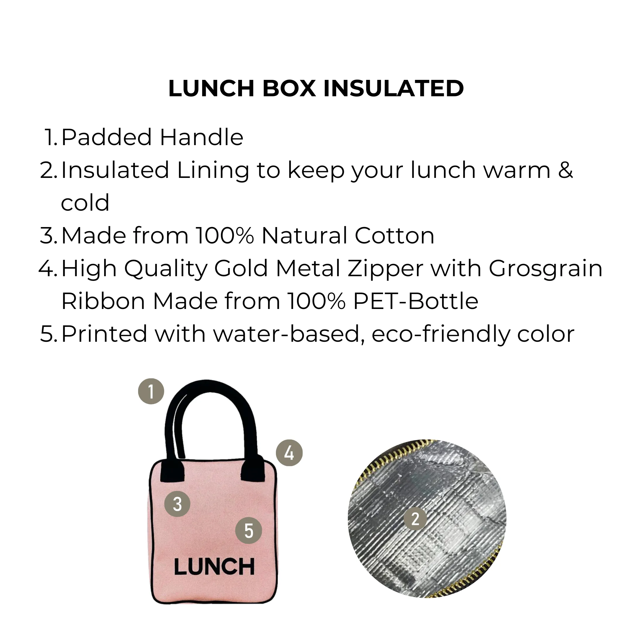 Lunch Bag, Insulated – Pink/Blush