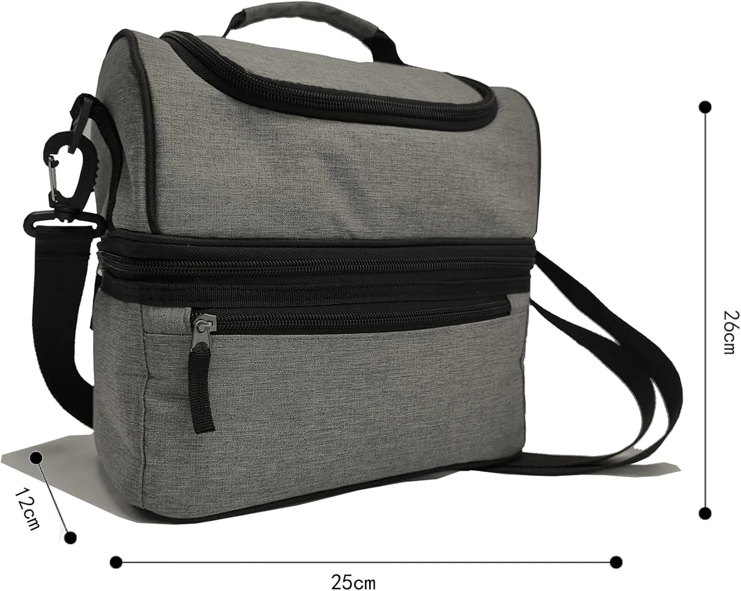 Lunch Box For Men & Women, Insulated Large Lunch Bag For Work, Double Decker Lunchbox.Leakproof Lunch Cooler, Adjustable Strap, Ideal for Work, Picnic, Travel（Red）
