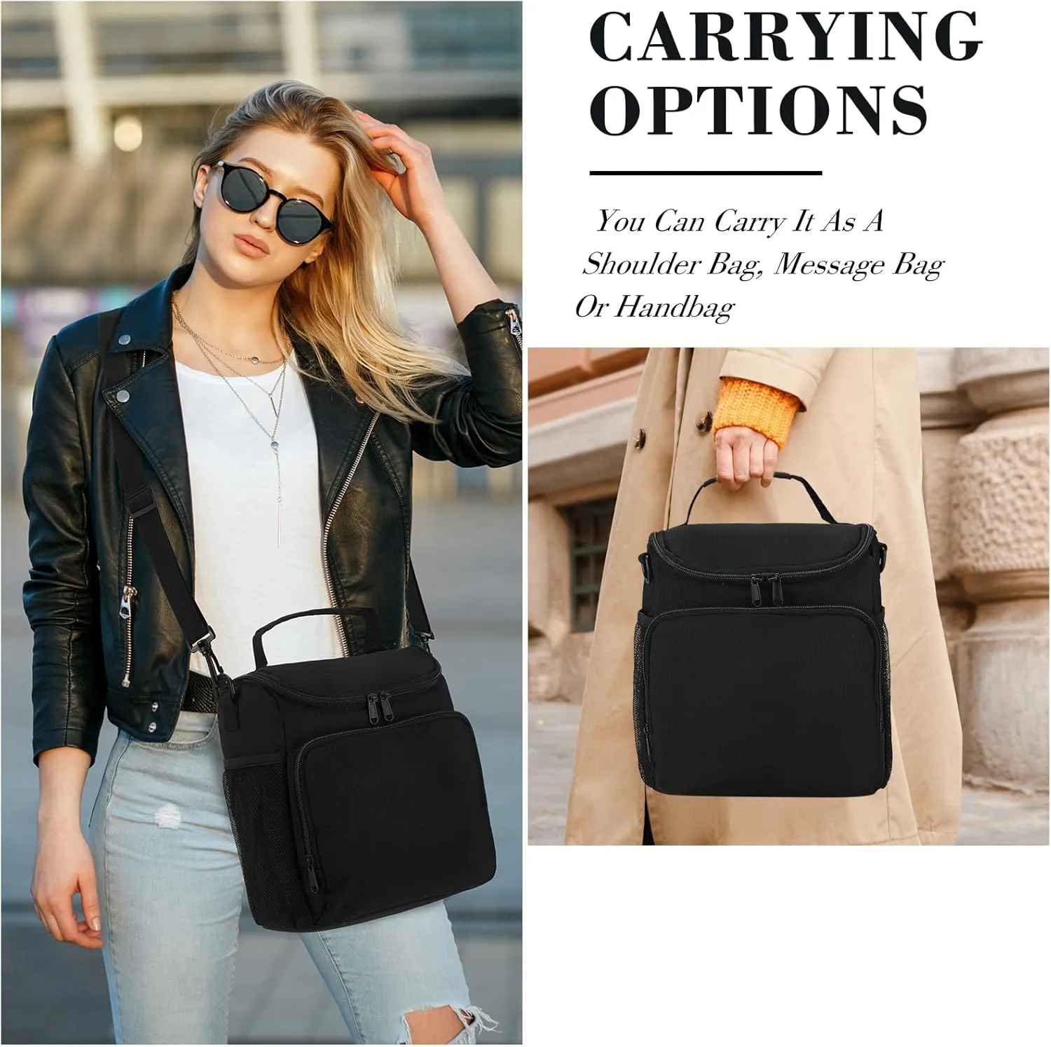 Lunch Box for Men,Insulated Lunch Bag Women with Adjustable Shoulder Strap, Cooler Bag with Drinks Holder for Adult Work Picnic Beach Workout
