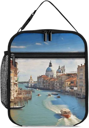Lunch Box Grand Canal in Italy Lunch Bag for Women Large Capacity Lunchbox Insulated Cooler Bags Lunch Container