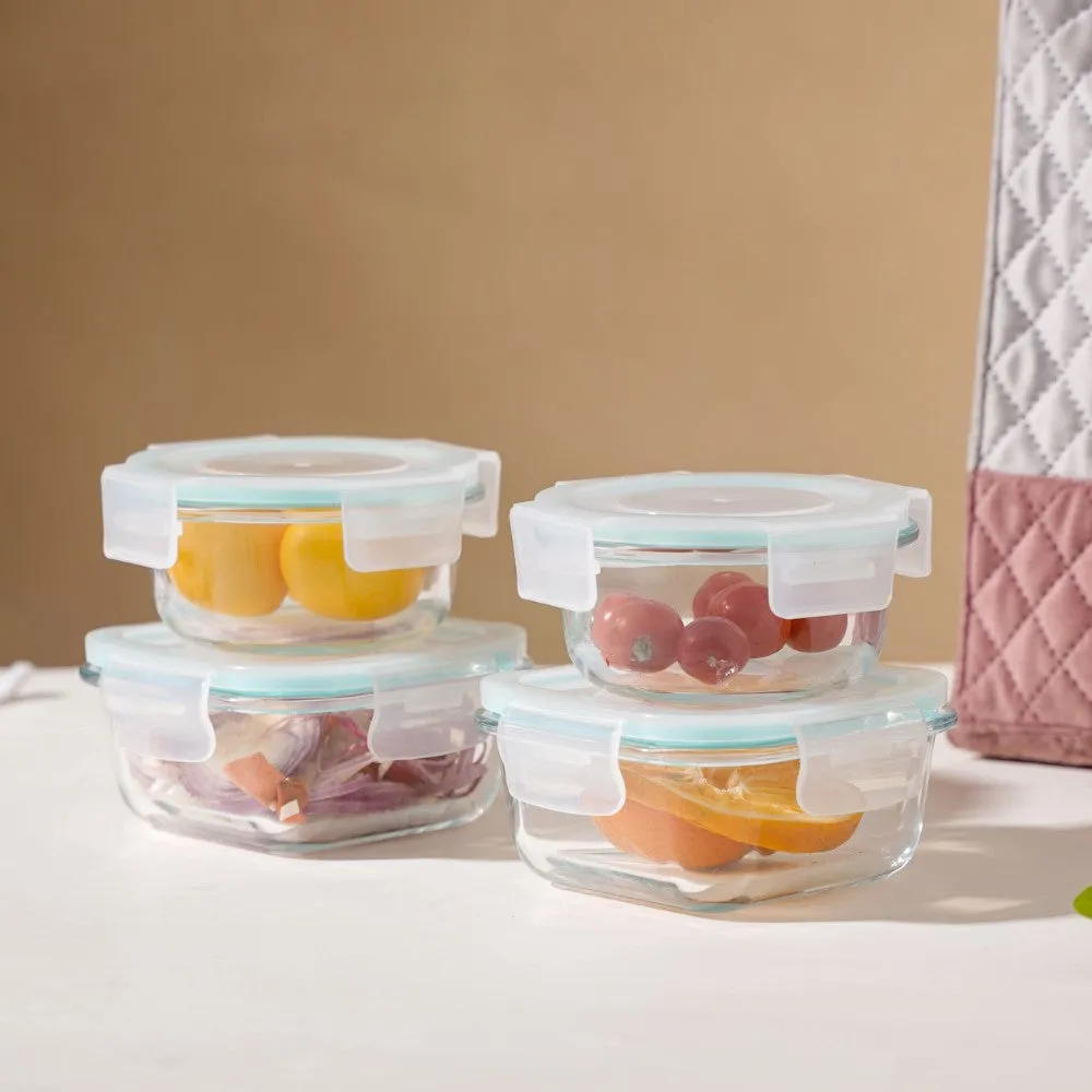 Lunch Box Set Of 4 With Velvet Lunch Bag