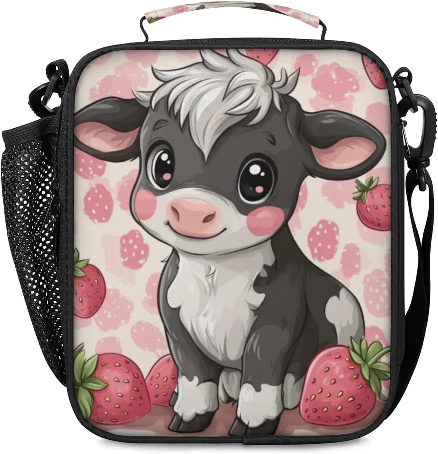 Lunch Boxes Bag for Kids - Insulated Leakproof Lunchbox for Boys Girls Portable Lunch Cooler Tote Bag for School Work Picnic with Shoulder Strap(Cow