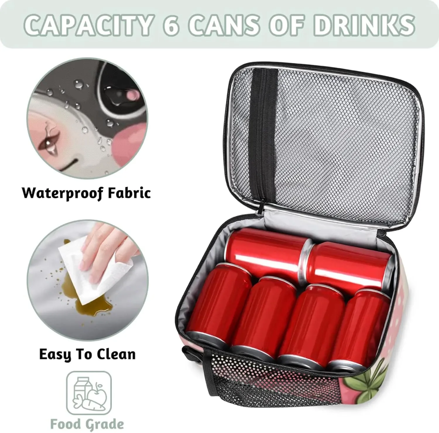 Lunch Boxes Bag for Kids - Insulated Leakproof Lunchbox for Boys Girls Portable Lunch Cooler Tote Bag for School Work Picnic with Shoulder Strap(Cow