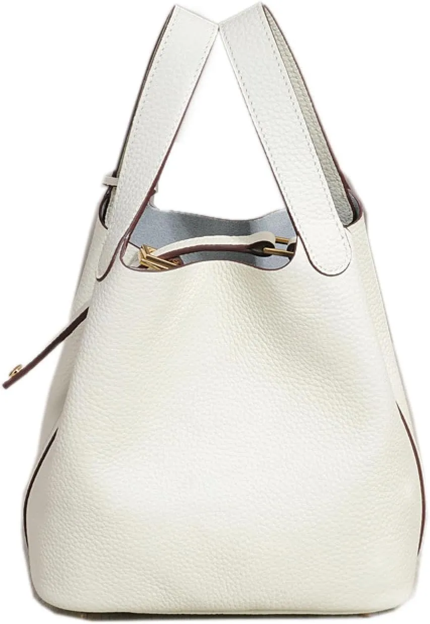 Lunch Bun Top Layer Cowhide Bucket Cabbage Basket Picnic Handbag
