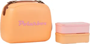 Lunch Tote Cooler Bag | Retro Lunch Box Picnic Reusable Lunch Bag Vintage Mini Cooler Hand Bag Includes 2 Food Containers! Food & Drinks Work, Travel, Beach, Camping Hiking 6L (Orange Sorbet)
