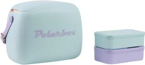 Lunch Tote Cooler Bag | Retro Lunch Box Picnic Reusable Lunch Bag Vintage Mini Cooler Hand Bag Includes 2 Food Containers! Food & Drinks Work, Travel, Beach Camping Hiking 6L (Sky Blue Lilac)