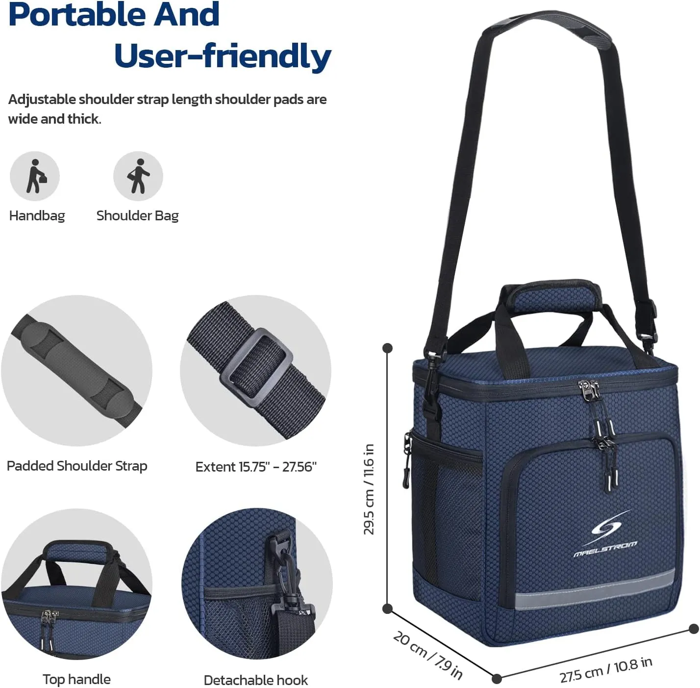 Maelstrom Lunch Box for Men,Insulated Lunch Bag Women/Men,Leakproof Lunch Cooler Bag, Lunch Tote Bag