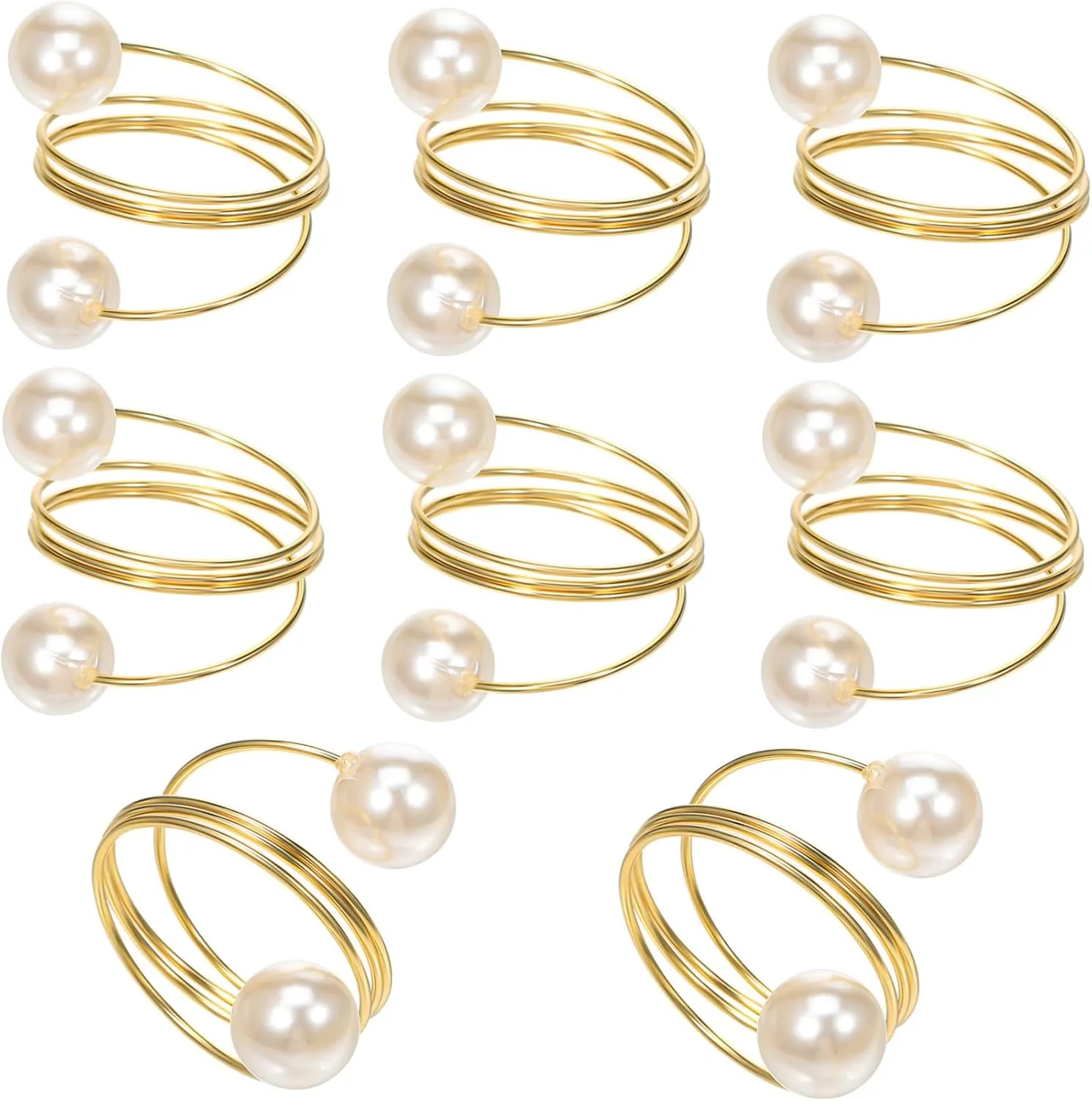 MAGICLULU Elegant Metal Wire Napkin Buckle Holders 8pcs Circle Serviette Ring Decor for Dinner Table