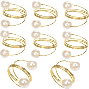 MAGICLULU Elegant Metal Wire Napkin Buckle Holders 8pcs Circle Serviette Ring Decor for Dinner Table
