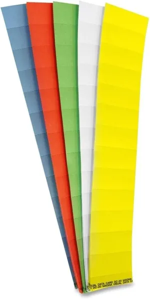 Magna Visual 13/16" x 2" Data Cards 1000 Pack fits 1" x 2" Data Card Holders (Mixed)