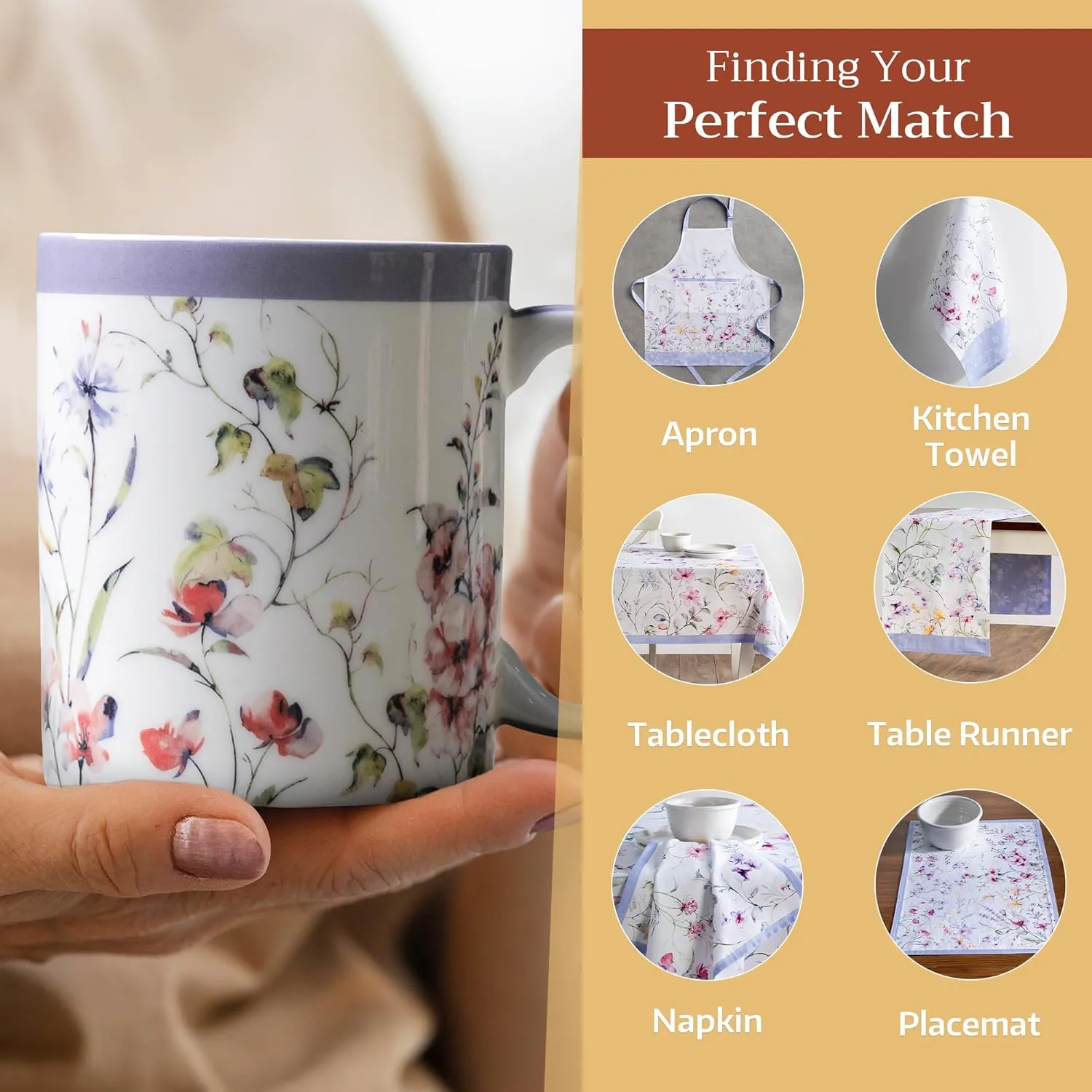 Maison d' Hermine Coffee Mug with Handles Fine Bone China Pack of One Coffee Mug for Hot Beverages Cappuccino Latte Home Restaurant Perfect for Men & Women (Summer Floral - Pink Clover, 12 Ounce)