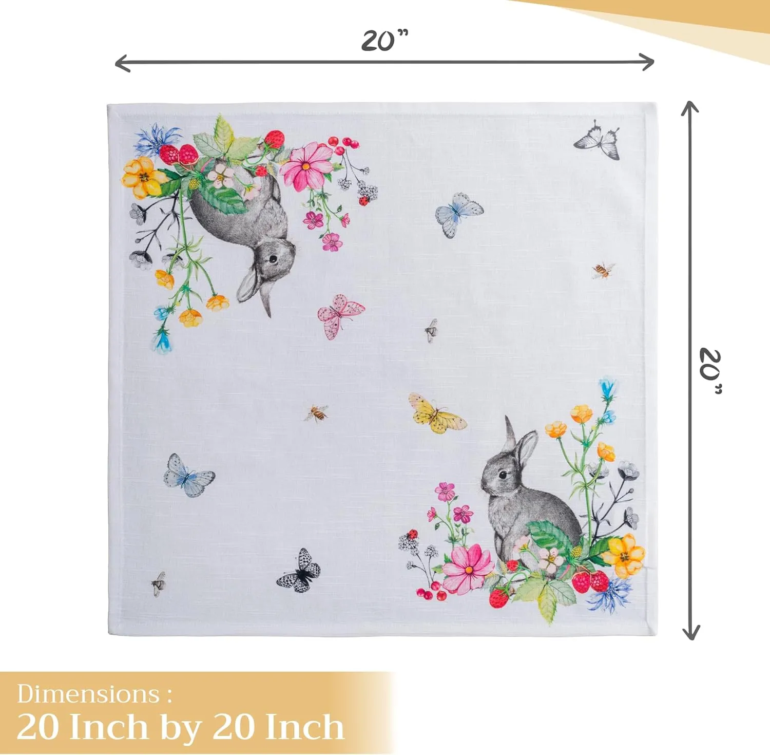 Maison d'Hermine Cloth Napkins Set of 4 100% Cotton Everyday Reusable Square Napkins Cloth Washable, Dinner, Party, Wedding, Restaurant, Spring/Summer (Printemps, 20" x 20")