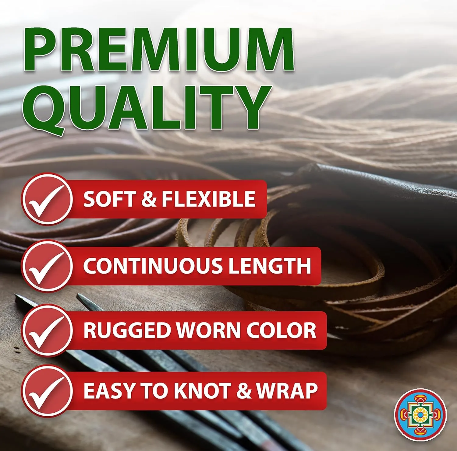 Mandala Crafts Round Cowhide Genuine Rust Leather Cord for Jewelry Making Kumihimo Leather Rope Spool - Rust Leather String Lace - 20 Yds 2mm Leather Cording