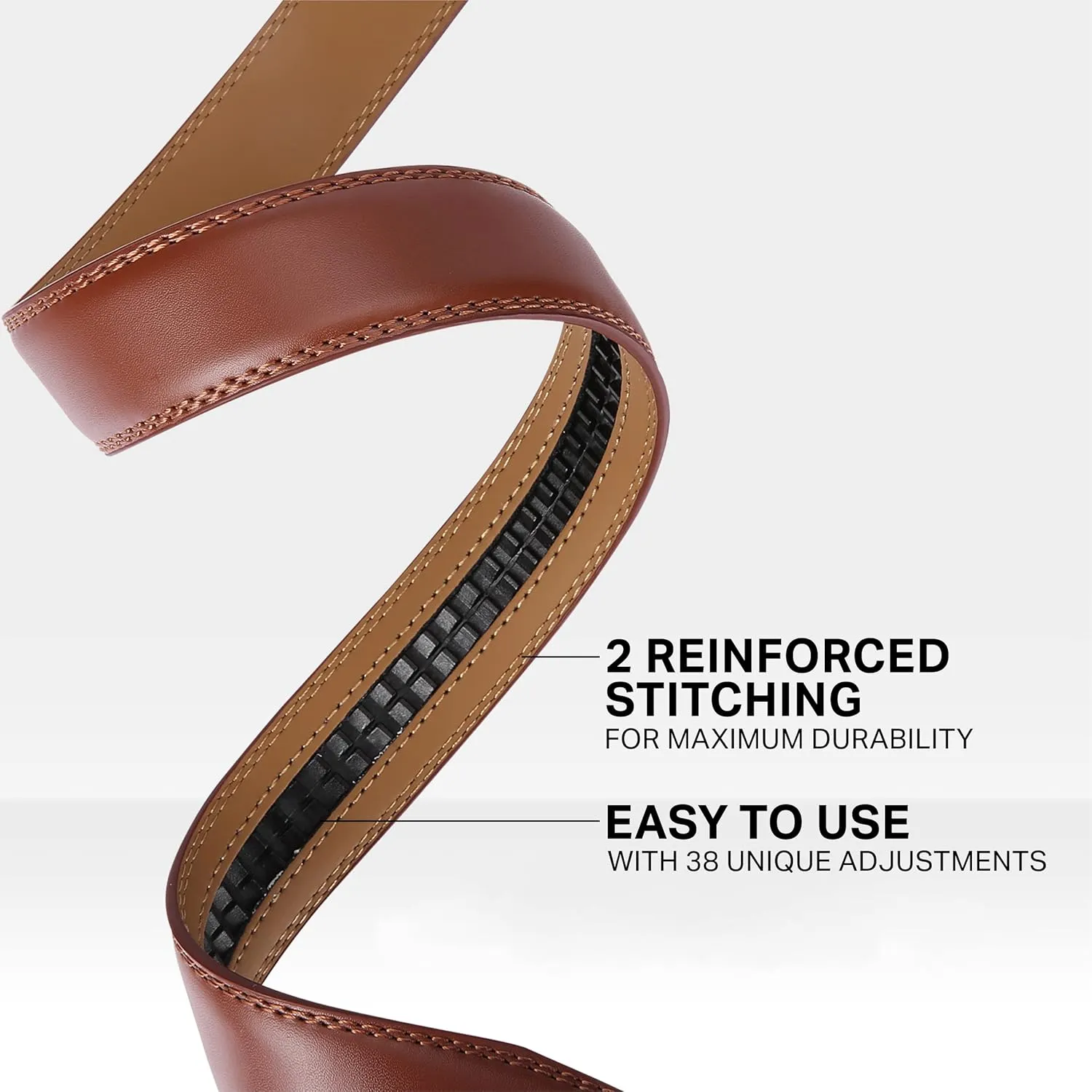 Marino Men’s Genuine Leather Ratchet Dress Belt With Automatic Buckle, Enclosed in an Elegant Gift Box