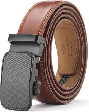 Marino Men’s Genuine Leather Ratchet Dress Belt With Automatic Buckle, Enclosed in an Elegant Gift Box
