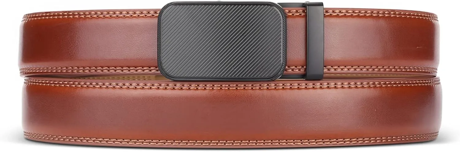 Marino Men’s Genuine Leather Ratchet Dress Belt With Automatic Buckle, Enclosed in an Elegant Gift Box