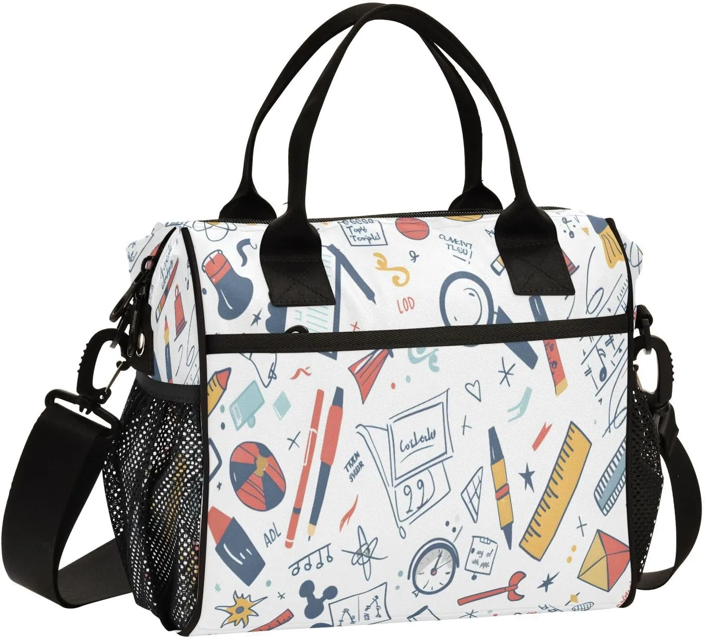 Math Topic Science Small Lunch Box for Men Women Adults Insulated Lunch Bag Cooler Bag with Adjustable Shoulder Strap for Work Picnic Travel
