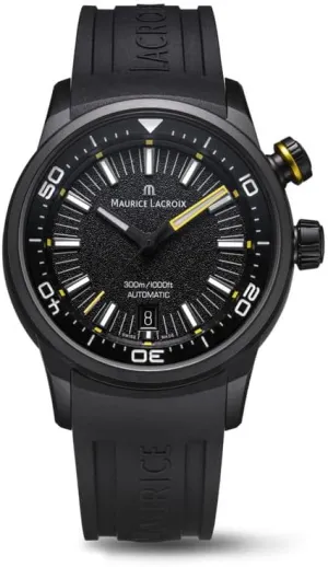 Maurice Lacroix Pontos S Diver Watch | Black DLC-Plated Stainless Steel | 42mm