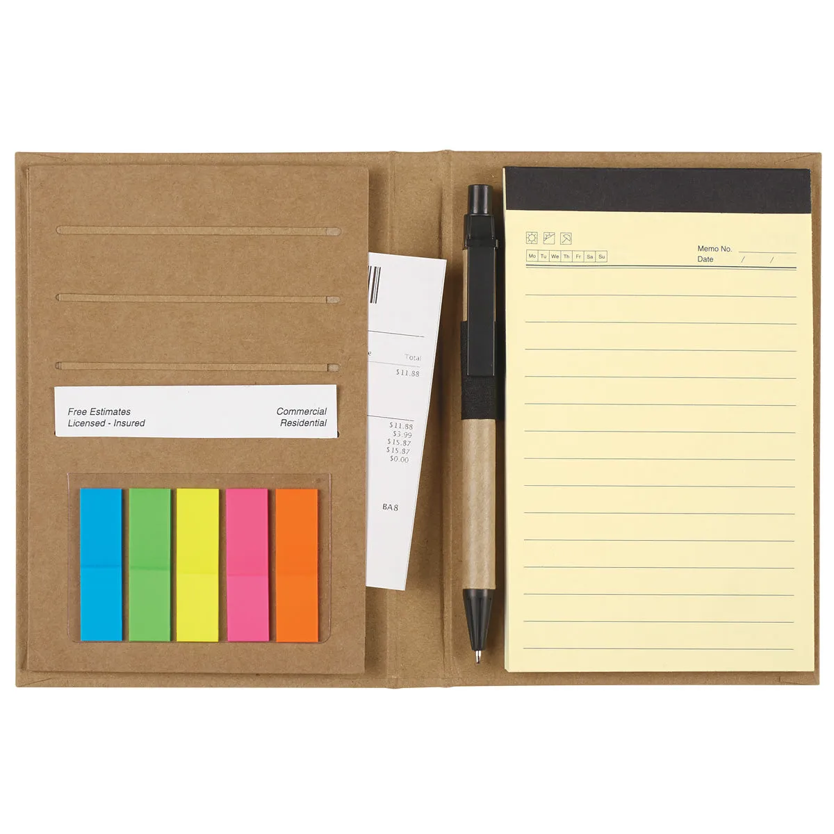 MeetingMate Notebook With Pen And Sticky Flags