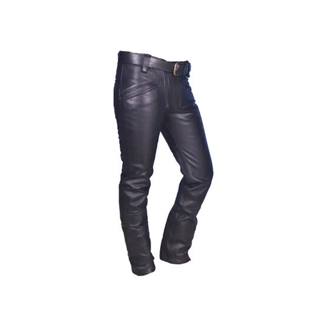 Men Leather Carpenter pants