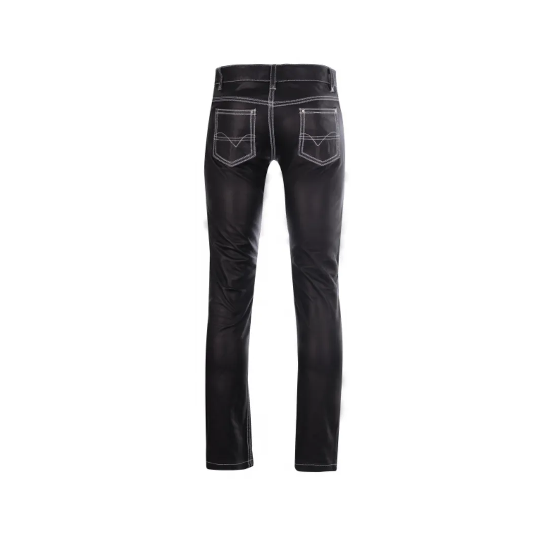 Men Leather Jeans Style Pant