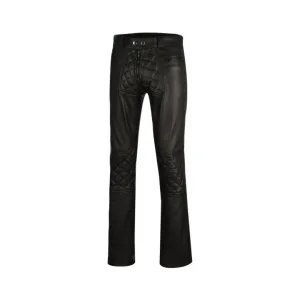 Men Quilted Genuine Leather Pant