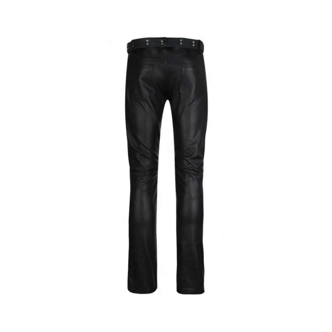 Men Quilted Genuine Leather Pant