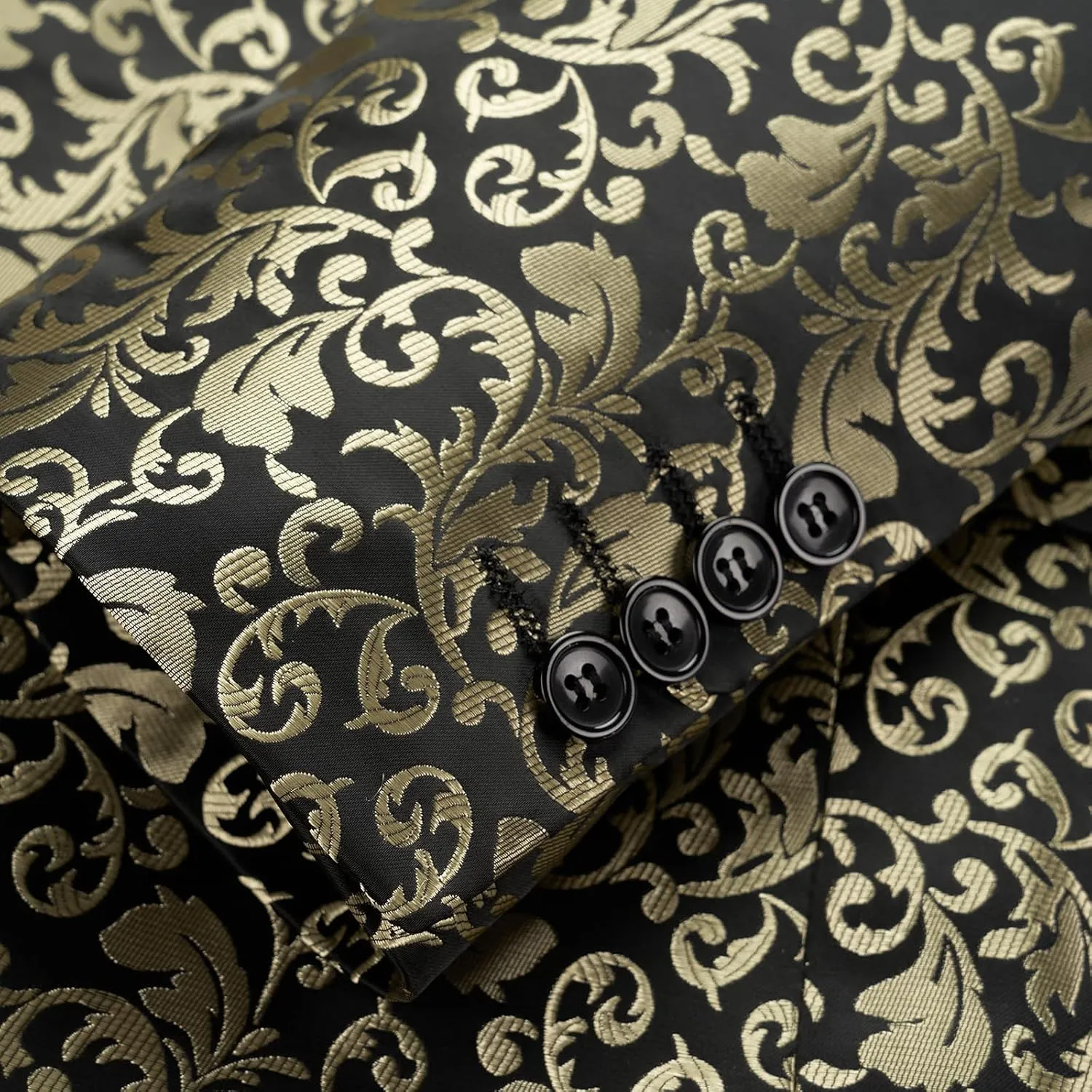 Mens 2 Piece Floral Tuxedo Jacket Paisley Shawl Lapel Suit Blazer Jacket for Dinner,Prom,Wedding