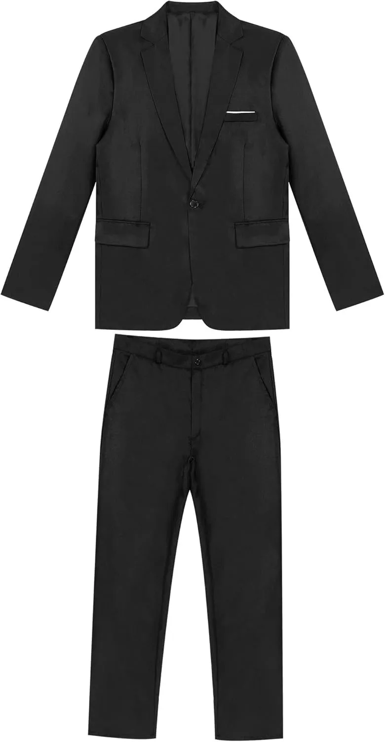 Men's 2 Piece Suit Slim Fit Solid Formal Dress Suits Tuxedo Wedding Blazer Pants for Business Dinner Party
