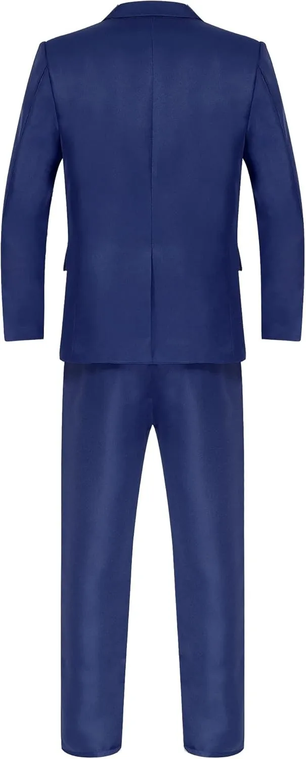 Men's 2 Piece Suit Slim Fit Solid Formal Dress Suits Tuxedo Wedding Blazer Pants for Business Dinner Party