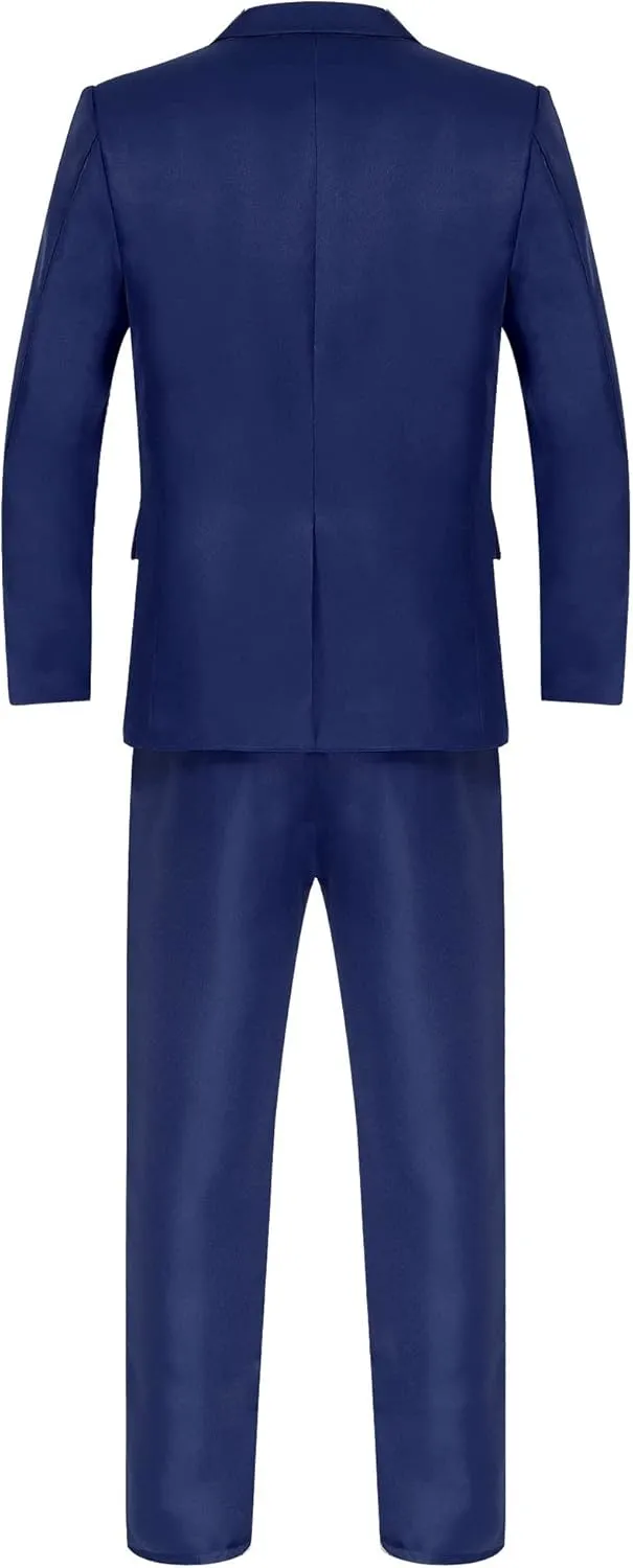 Men's 2 Piece Suit Slim Fit Solid Formal Dress Suits Tuxedo Wedding Blazer Pants for Business Dinner Party