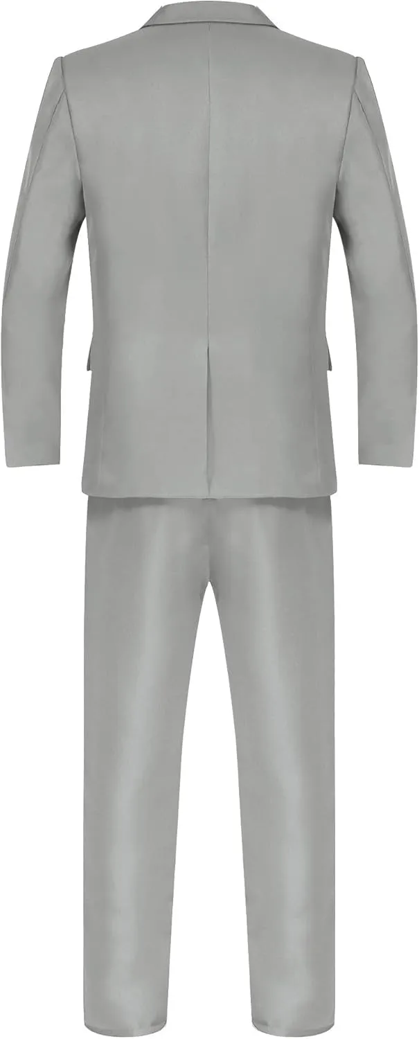 Men's 2 Piece Suit Slim Fit Solid Formal Dress Suits Tuxedo Wedding Blazer Pants for Business Dinner Party