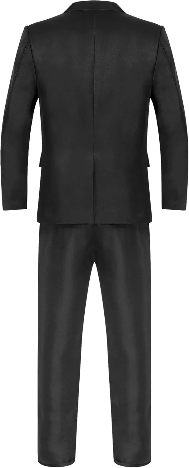 Men's 2 Piece Suit Slim Fit Solid Formal Dress Suits Tuxedo Wedding Blazer Pants for Business Dinner Party