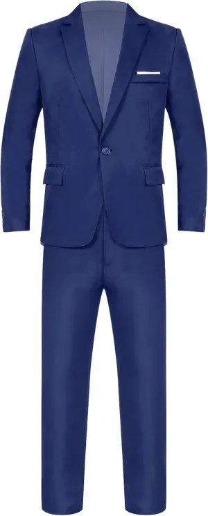 Men's 2 Piece Suit Slim Fit Solid Formal Dress Suits Tuxedo Wedding Blazer Pants for Business Dinner Party