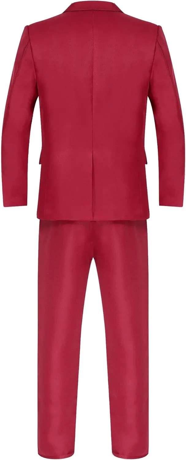 Men's 2 Piece Suit Slim Fit Solid Formal Dress Suits Tuxedo Wedding Blazer Pants for Business Dinner Party