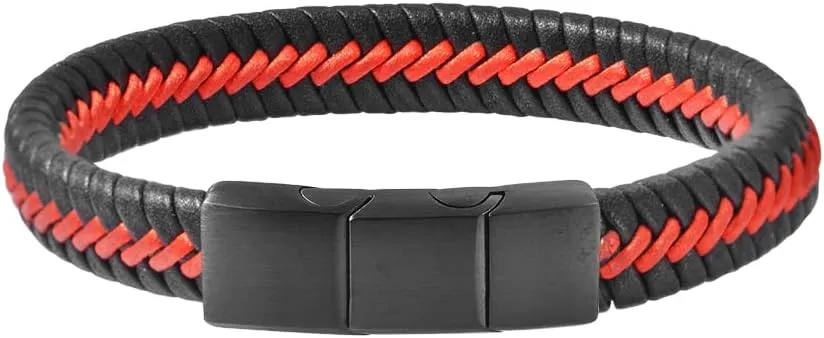 Men's Braided Genuine Leather Cord Bracelet