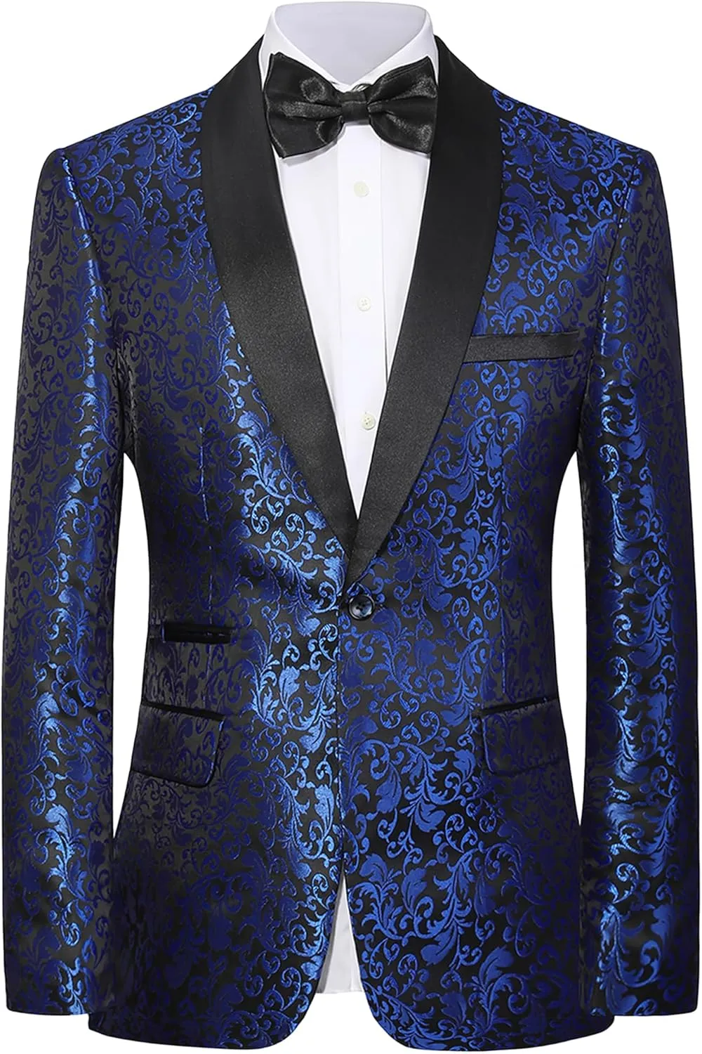 Men's Floral Dinner Party Prom Wedding Stylish Tuxedo Suits for Men One Button Dinner Jacket Pants Set