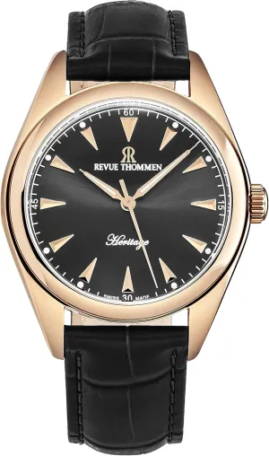 Men's 'Heritage' Grey Dial Grey Leather Strap Automatic Watch 21010.2562