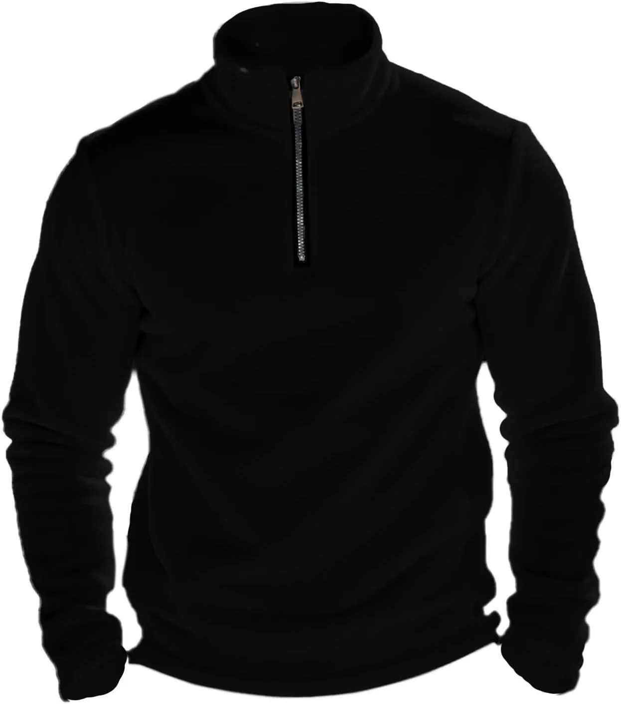 Men's Sherpa Lined Quarter Zip Sweatshirt Fleece Long Sleeve Heavyweight Pullover Tops Winter Turtleneck Warm Shirts