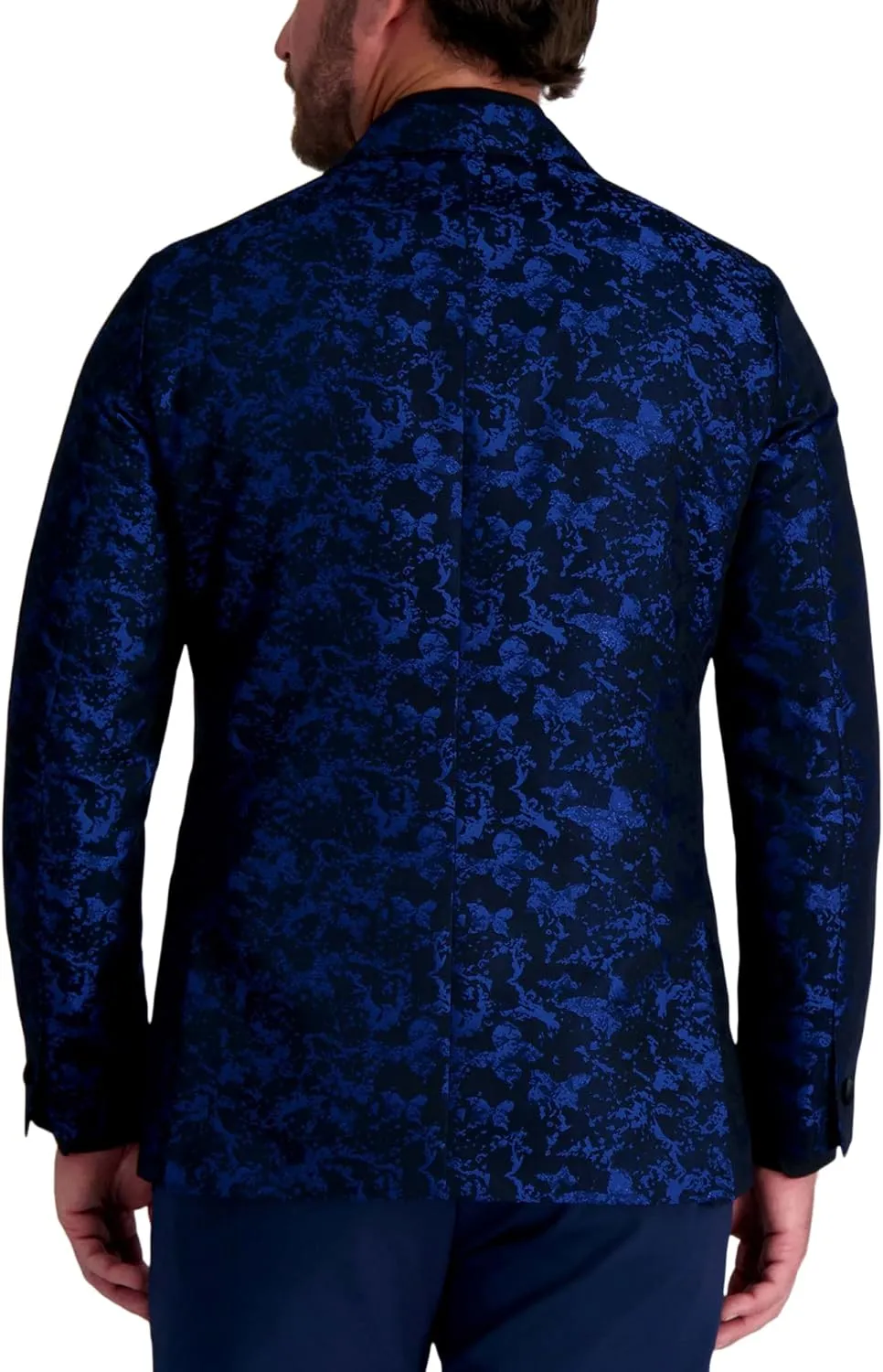 Men's Slim Fit Floral Pattern Peak Lapel Tuxedo Dinner Jacket