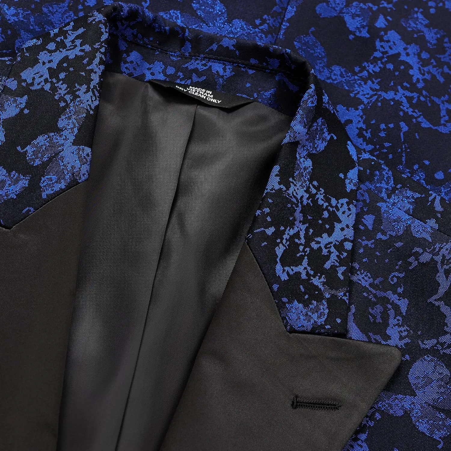 Men's Slim Fit Floral Pattern Peak Lapel Tuxedo Dinner Jacket