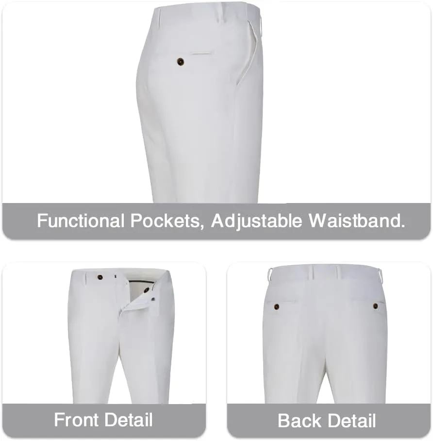 Mens Suit Set Linen Beach Wedding Two Pieces Formal Elegant Summer Prom Dinner Vests Pants for Men