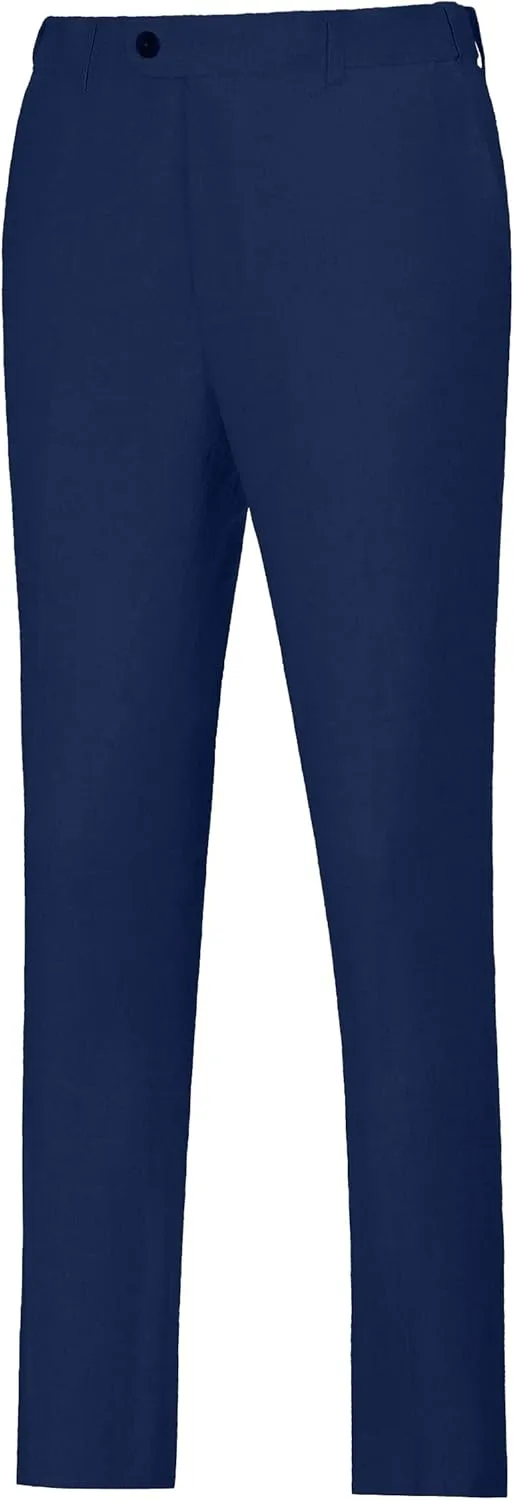 Mens Suit Set Linen Beach Wedding Two Pieces Formal Elegant Summer Prom Dinner Vests Pants for Men