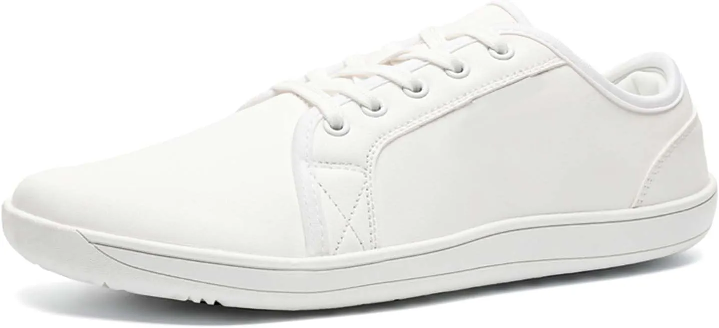 Mens Womens Minimalist Barefoot Sneakers Leather Shoes Wide Toe Box Zero Drop Walking Shoes