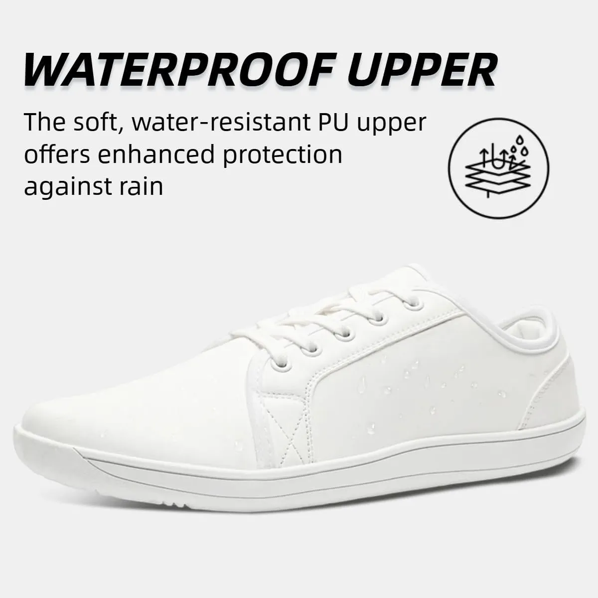 Mens Womens Minimalist Barefoot Sneakers Leather Shoes Wide Toe Box Zero Drop Walking Shoes