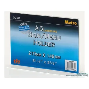 Metro T Shape Sign Menu Holder A5 Landscape 3723