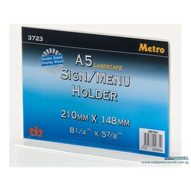 Metro T Shape Sign Menu Holder A5 Landscape 3723
